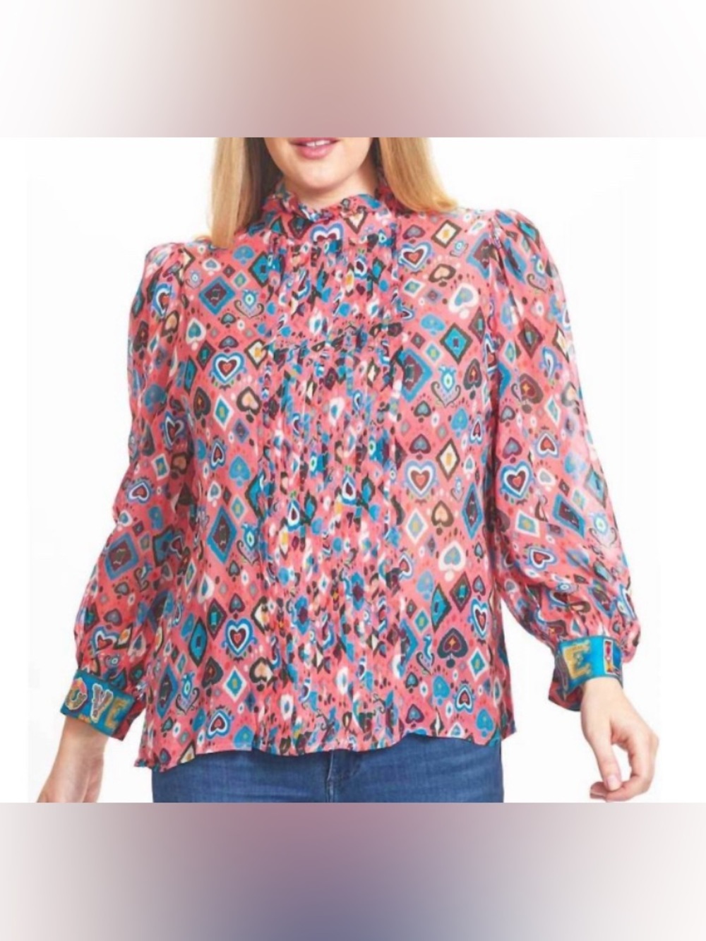 Emily Lovelock Pink Multi Print Melissa Blouse - Pink: Size XS